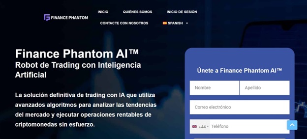 Reseña de Finance Phantom: un robot de comercio con inteligencia artificial confiable para todos 3 Finance Phantom website